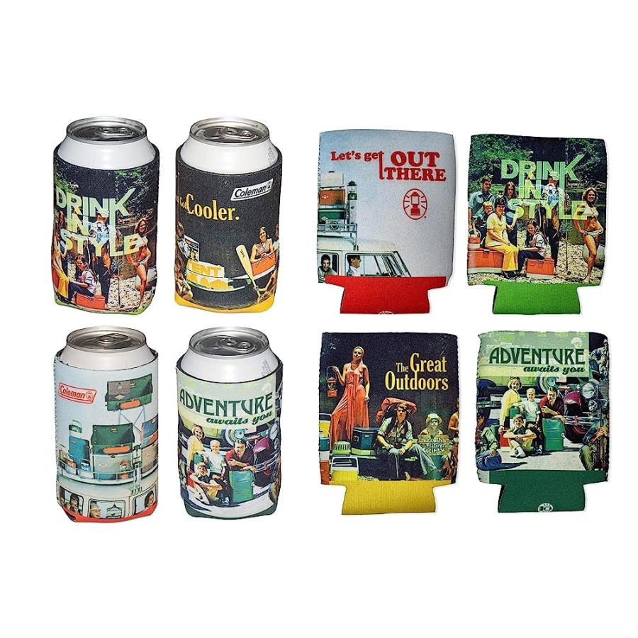 COLEMAN CAN HOLDERS IN EACH PACK THROWBACK COLLECTION DRINK  MUG HOLDER VINTAGE CAN HOLDER GREAT FOR CAMPING  BACKPACKING