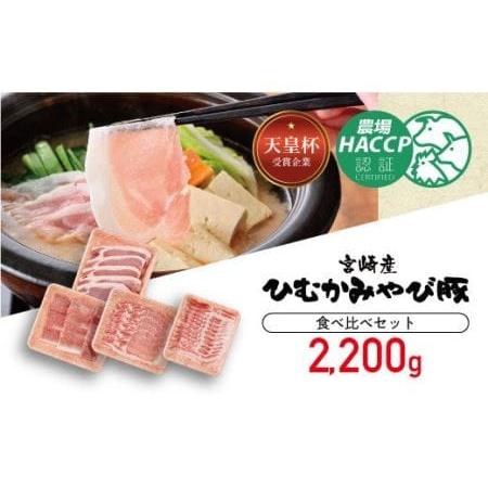 ふるさと納税 第56回天皇杯受賞企業「香川畜産」豚肉食べ比べセット2,200g【肉 豚肉 国産 九州産 宮崎県産 とんかつ 豚しゃぶ 焼肉 バラエティ豚.. 宮崎県川南町