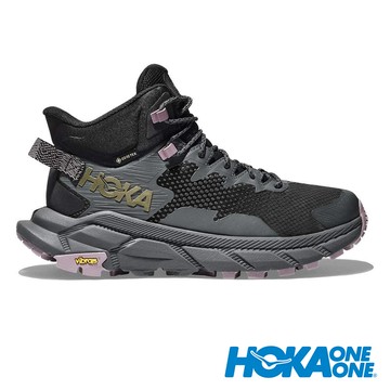 【HOKA】Trail Code女GTX 中筒登山鞋『黑/城堡岩灰』1123166 功能鞋 休閒鞋 登山鞋 露營 登山 運動 戶外