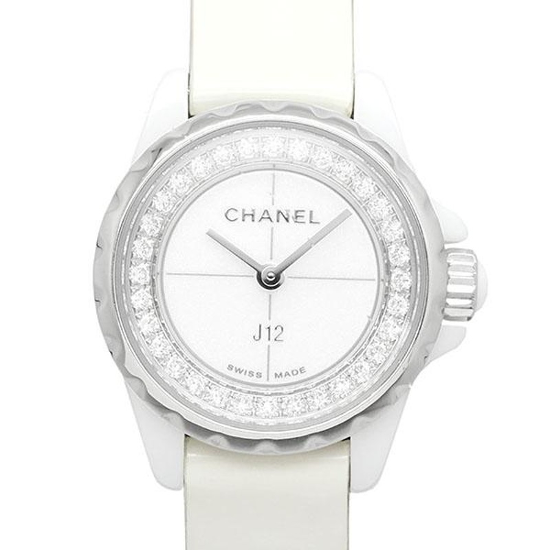 シャネル CHANEL J12 XS ホワイトセラミック H4664 エナメルレザー ダイヤホワイト文字盤 レディース腕時計 クォーツ 20mm |  LINEショッピング