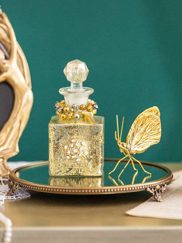 收獲小屋復古玻璃香水瓶無火香薰空瓶藤條裝飾梳妝臺擺件家居飾品