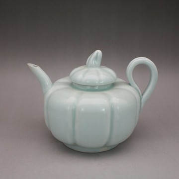 宋湖田窯影青釉刻花紋執壺 南瓜壺 古董古玩仿古陶瓷器收藏擺件