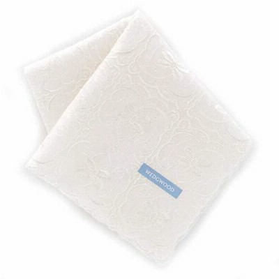 【WEDGWOOD】ウェッジウッド刺繍ハンカチ (アイボリー) [綿100％] 婦人 48cm 138192-0201-20