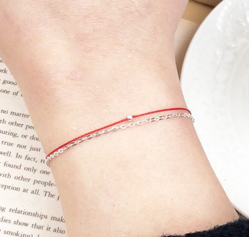 眼中只有妳 純銀 銀珠 鍊繩款  紅線 手鍊 銀鍊 祈願手鍊 過香爐