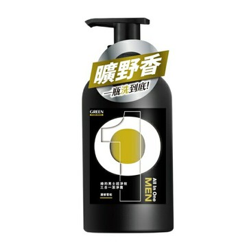 綠的男士超淨效三合一潔淨露-濃郁雪松500ml