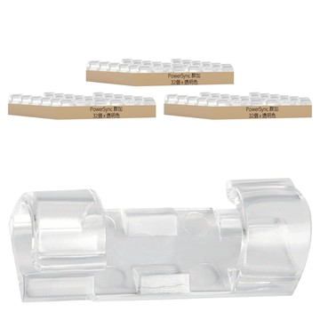 群加 PowerSync 無痕收納理線固定座 小 32個  30.3 x 10.7 x 10mm  透明  3組