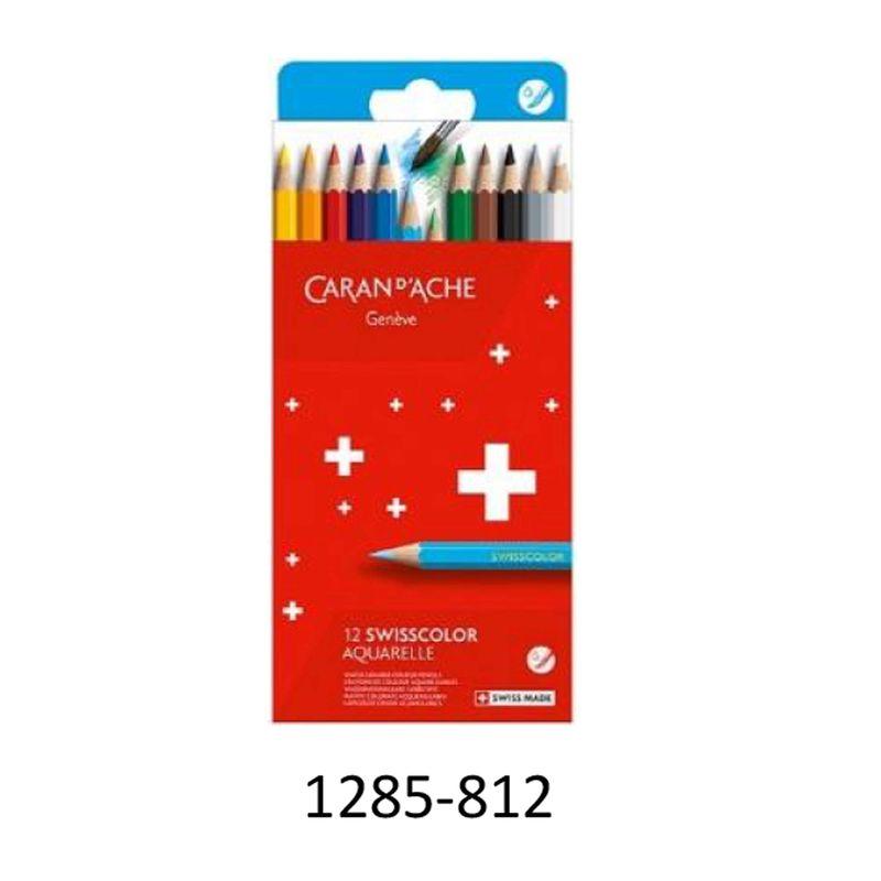 カランダッシュ CARAN d ACHE スイスカラー 水溶性色鉛筆 1285-812 紙箱 12色セット