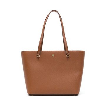LAUREN RALPH LAUREN KARLY SHPPER 中號托特包 棕色女款包包