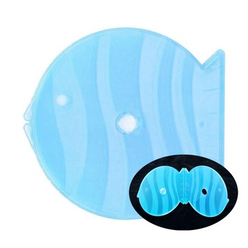 其他事務用品 【臺灣製造】單片裝5mm摔不破霧透藍PP魚型CD盒