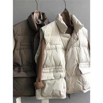 羽絨棉馬甲女短款秋冬季歐貨爆款外穿收腰加厚坎肩背心馬夾外套