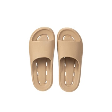 【日本霜山】日式EVA厚底防滑室內拖鞋/浴室拖鞋(男女款)-多色可選-卡其棕24cm(37-38)