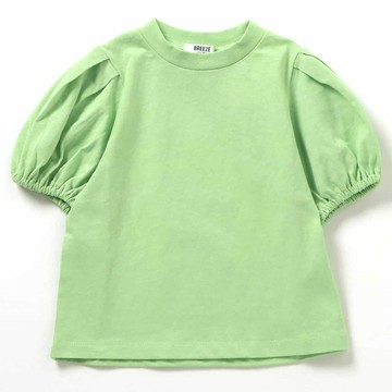 日本 BREEZE - 百搭泡泡短袖上衣-綠