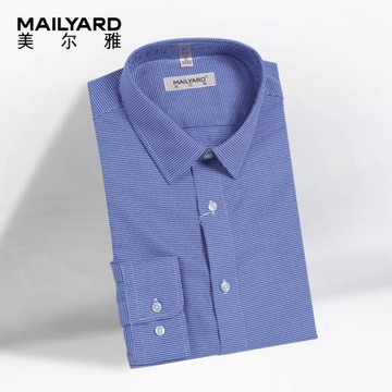 MAILYARD/美爾雅長袖襯衫千鳥格純棉商務休閑男士修身免燙襯衣609