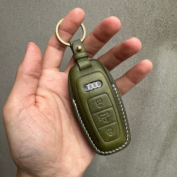 Audi 奧迪 磨砂油蠟 汽車鑰匙皮套 e tron A4 A3 A5 A6 Q5 A8 Q7