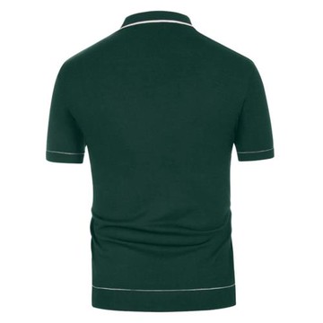 2025夏季新款開衫針織衫男士單排扣短袖商務Polo衫Men's T-Shirt