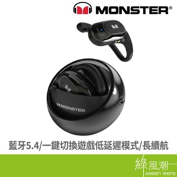 MONSTER 魔聲 MON-MQO33-BK 旋轉耳掛式氣傳導藍牙耳機/黑 綠風潮