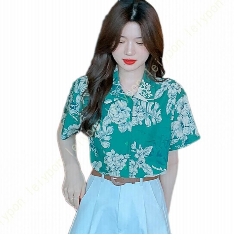 レディース アロハシャツ トップス 半袖 夏 シフォン 薄手 ブラウス カットソー 花柄シャツ無地 日焼け止め ゆったり 着痩せ 海辺 旅行 個性 シンプル デート レディース アロハシャツ トップス 半袖 夏 シフォン 薄手