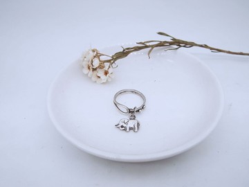 搖搖小象純銀戒