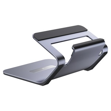 POWERRIDER PH305 鋁合金平板筆電支架 適用於多尺寸筆電 防滑矽氧樹脂  鈦金灰  1個