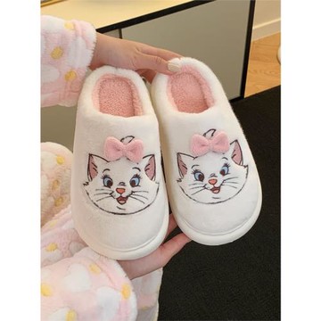 細細條 正版可愛迪士尼棉拖鞋女冬季保暖軟底防滑家用卡通毛毛鞋