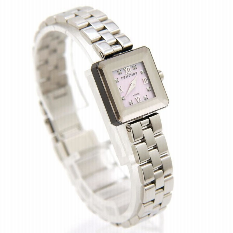 CENTURY センチュリー タイムジェム ダイヤモンド ピンクシェル 腕時計