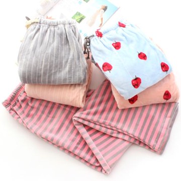 文藝日系秋冬女保暖家居長褲 清新大彈力海島絨女士睡褲 大碼寬松