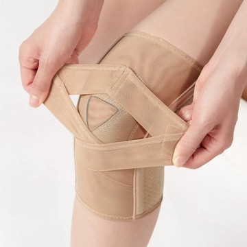 *日本製【CERVIN】可調式輕薄彈力護膝(卡其色)-ML/LL