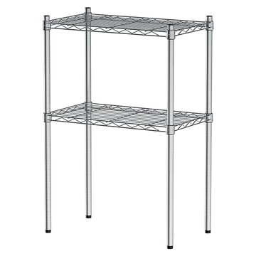 dayneeds 日需百備 輕型波浪架 三色可選 鐵力士架/收納層架/鞋架/展示架/層架/鐵架 電鍍  銀色  60 x 35 x 90cm  2層