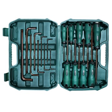 螺絲刀扳手18件組附收納盒 十字一字螺絲刀內六角扳手  1組