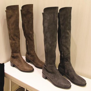 25新款長款靴秋冬長筒靴女長靴子5050過膝靴中跟顯瘦腿彈力靴女