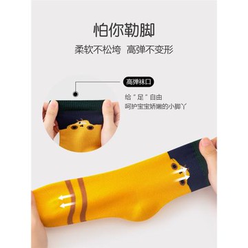 男童襪子純棉春秋新款兒童中筒襪小孩卡通恐龍中大童秋冬無骨棉襪