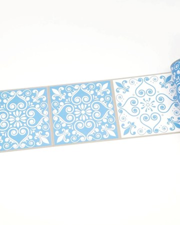 Blue and white Spanish / Portuguese tiles EXTRA WIDE washi
