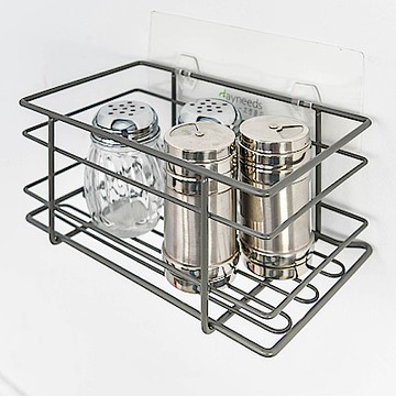 dayneeds 一次性透明雙勾搭鐵線長方籃 瓶罐置物架/小物收納架/無痕收納架/壁掛