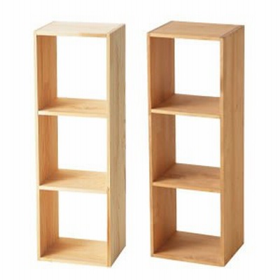 コレクションラック A-3 1列3段 白木(店舗用品/陳列什器/ウッドシステムシェルフ)