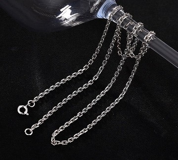 真正 S 925 純銀 2.5 毫米鏈項鍊無吊墜女手工製作