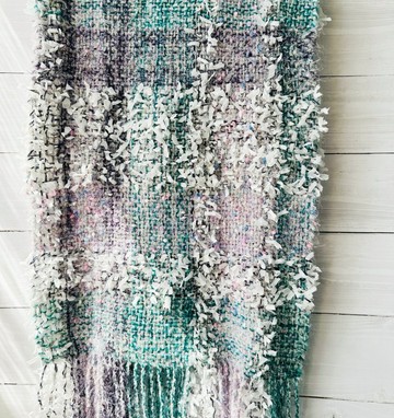 孤品 手織圍巾 – Hide and Seek – Denim Meets Sparkles-OOAK