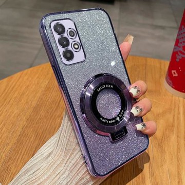 三星A32手機殼高級感時尚漸變閃粉軟殼4GGalaxyA32新款創意磁吸支架5G超薄SamsungM32簡約防摔全包保護適用于