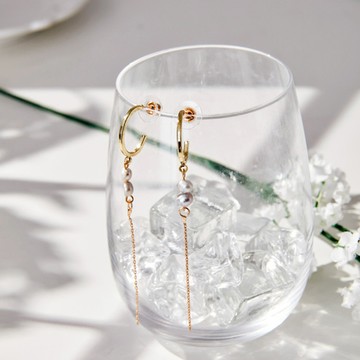 陌上桑｜隨風搖擺的風鈴 典雅款珍珠耳環