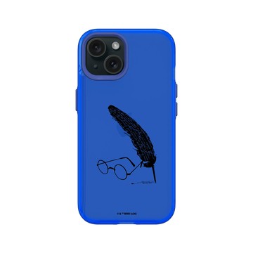 iPhone 15 Clear 激光藍 - 哈利波特 Harry Potter - 羽毛筆和眼鏡