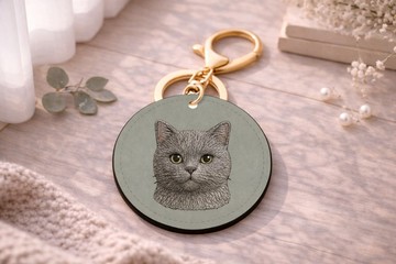 3D紋理 NFC 家庭智能鑰匙圈-貓(BS)(寵物項圈 鑰匙圈) 客製化名片