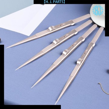 【臺灣出貨】加厚鑷子夾手工鋼防滑夾子帶鎖首飾工具寶石鑷子鑽石專用尖頭