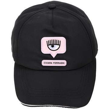 Chiara Ferragni Eyelike 眨眼對話框矽膠飾亮片滾邊棒球帽(黑色)