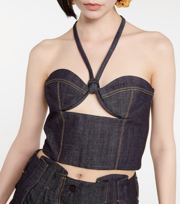 The Mannei Aspos cutout denim bustier