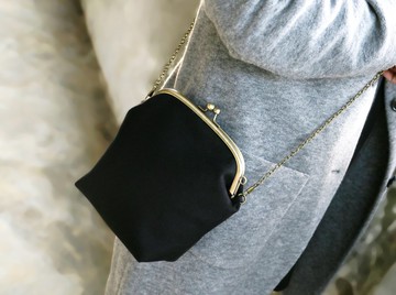 【黑X紅】口金包 / 側背包 斜背包 單肩小包 帆布包 / 古銅口金包