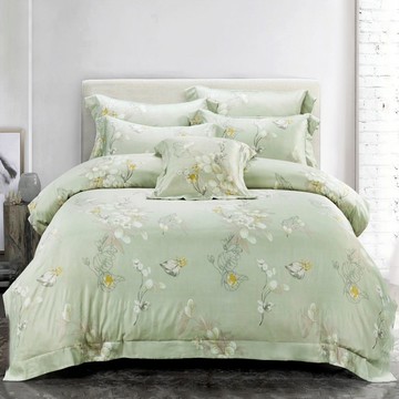 JINDACHI 金大器 50s萊賽爾床包組  清澈綠水  雙人  床包 + 兩用被 + 枕頭套 2個