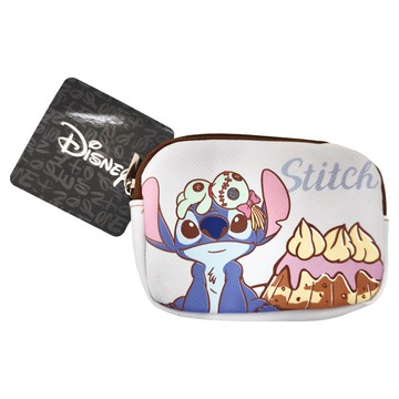 StitcH 甜蜜夢境系列 皮革鑰匙零錢包 CA921-3 可愛造型  史迪奇 白色  9.5 x 13.5cm