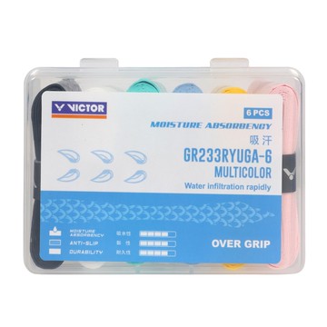 VICTOR 外握把布(混色6條裝)(羽毛球拍 羽球拍 勝利「GR233RYUGA-6」≡排汗專家≡