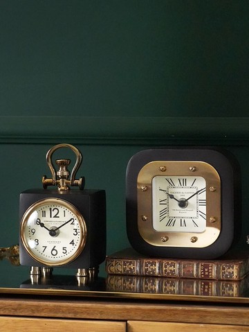 費靈家居印度進口復古懷舊風格小號座鐘輕奢金屬客廳裝飾臺鐘新