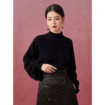 隨時anytime 載月原創新中式綿羊毛針織衫女2024年冬百搭國風毛衣