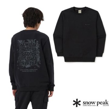 【Snow Peak SK】男 韓版 背面泡棉印花圖案衛衣.上衣.T恤_SKS25FMFHT66 BK 黑